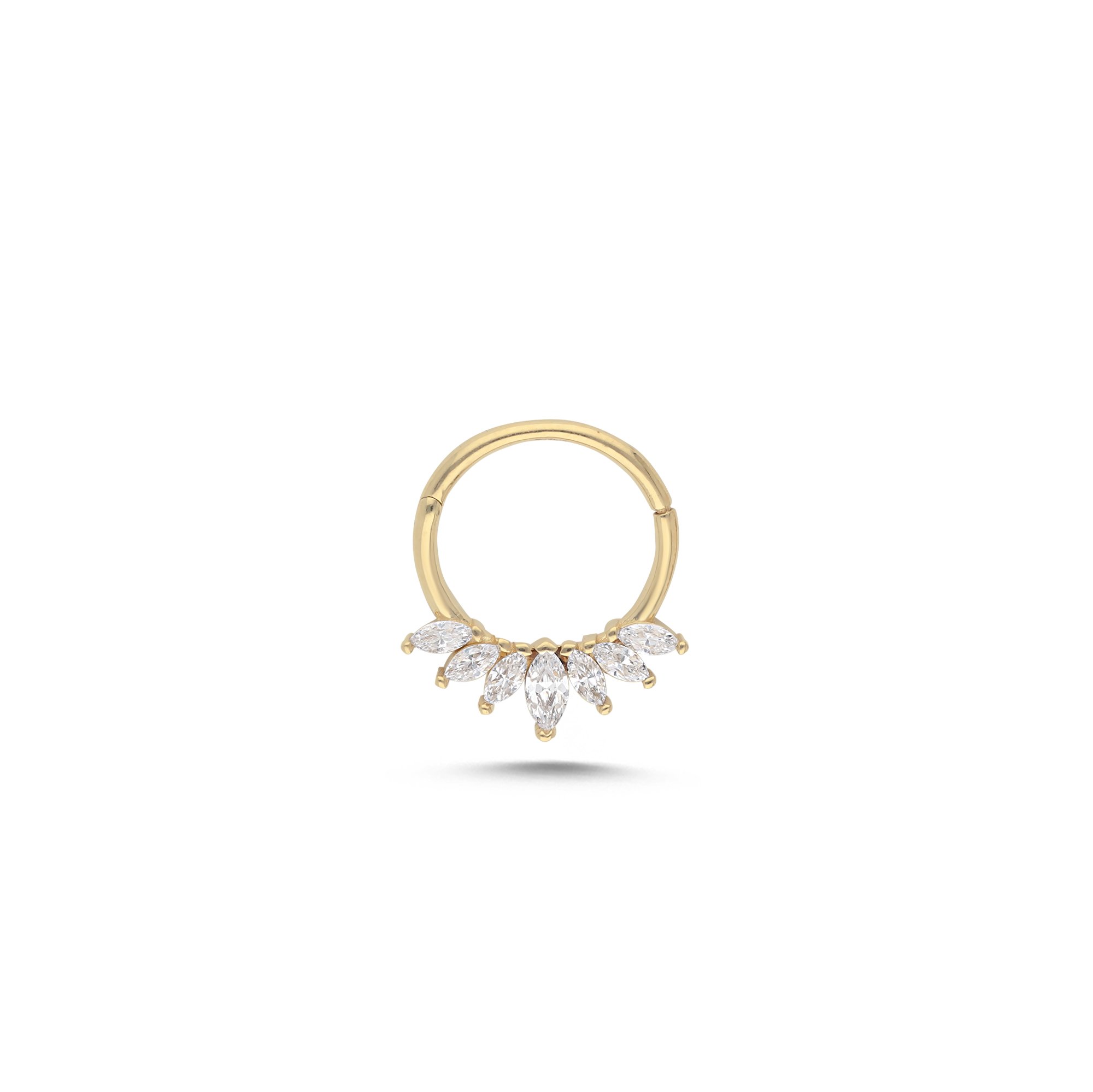 Beyaz Sıra Taşlı Helix Piercing 10mm