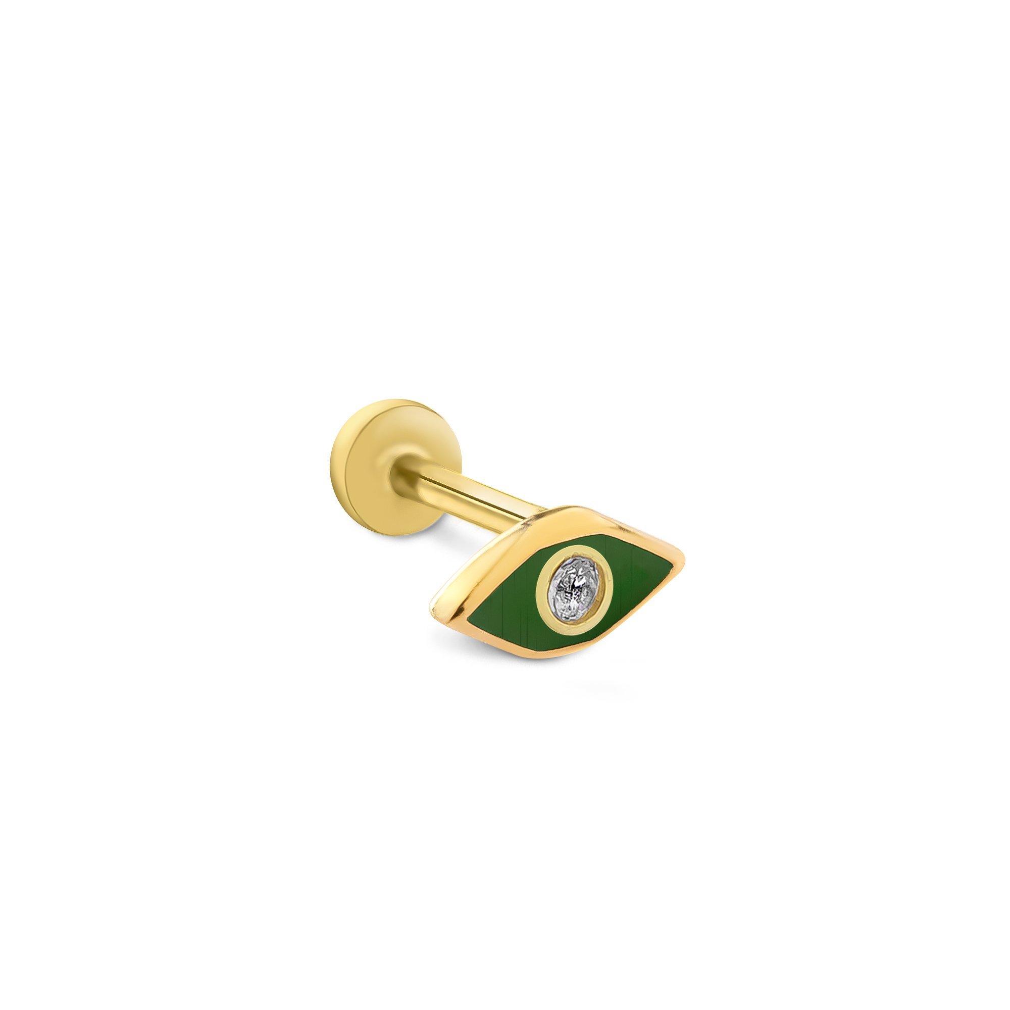 Green Göz Tek Taş Tragus Piercing