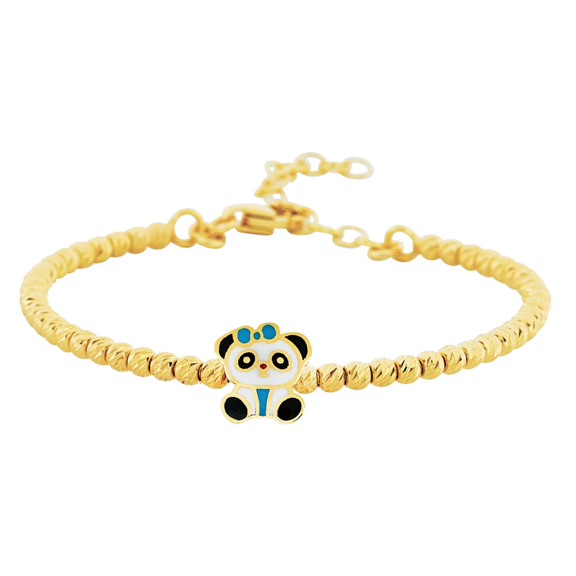 Panda Figürlü 14 Ayar Altın Çocuk Bileklik