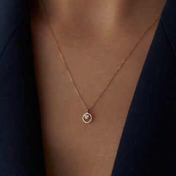 0.02 Ct Pırlanta Kalp Kolye - 2