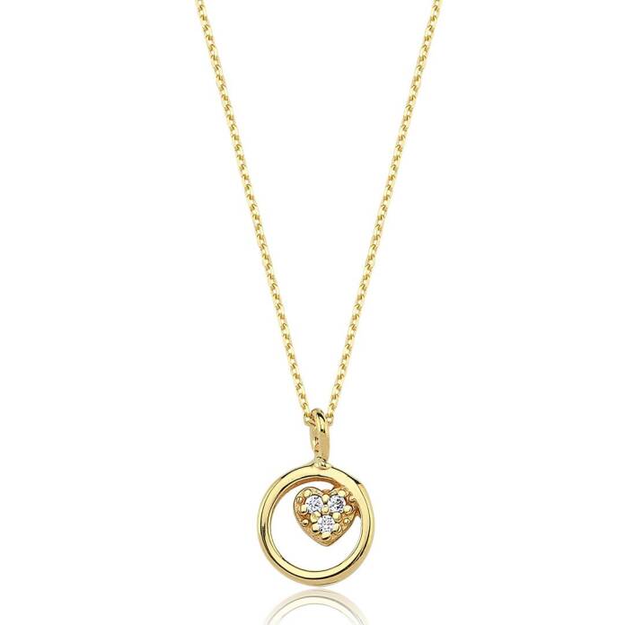 0.02 Ct Pırlanta Kalp Kolye - 3