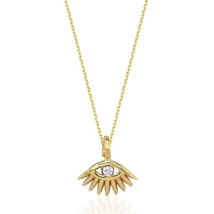 0.02 Ct Pırlanta Kirpik Kolye - 3