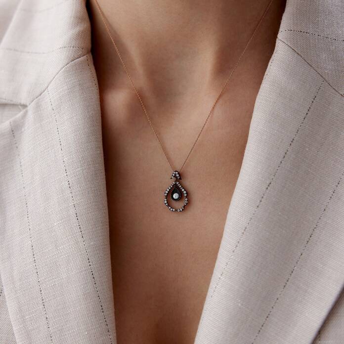 0.15 Ct Elmas Damla Kolye - 2