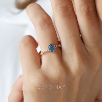 0.15 Ct Pırlanta London Blue Yüzük - 2