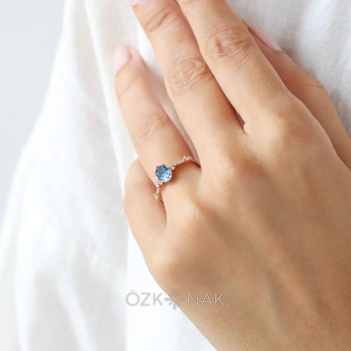 0.15 Ct Pırlanta London Blue Yüzük - 3