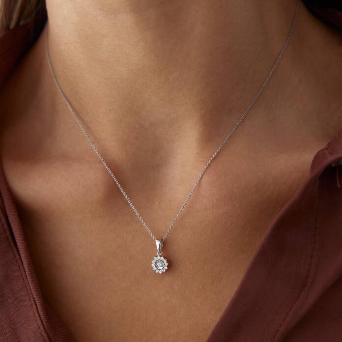0.16 Ct Pırlanta Güneş Kolye - 2