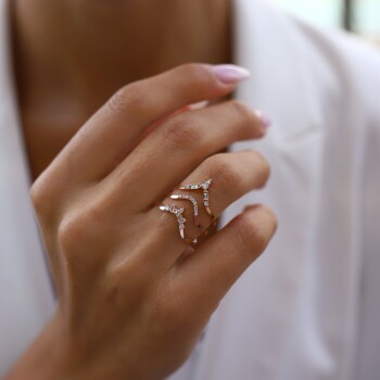 0.16 Ct Pırlanta Sunburst Yüzük - 2