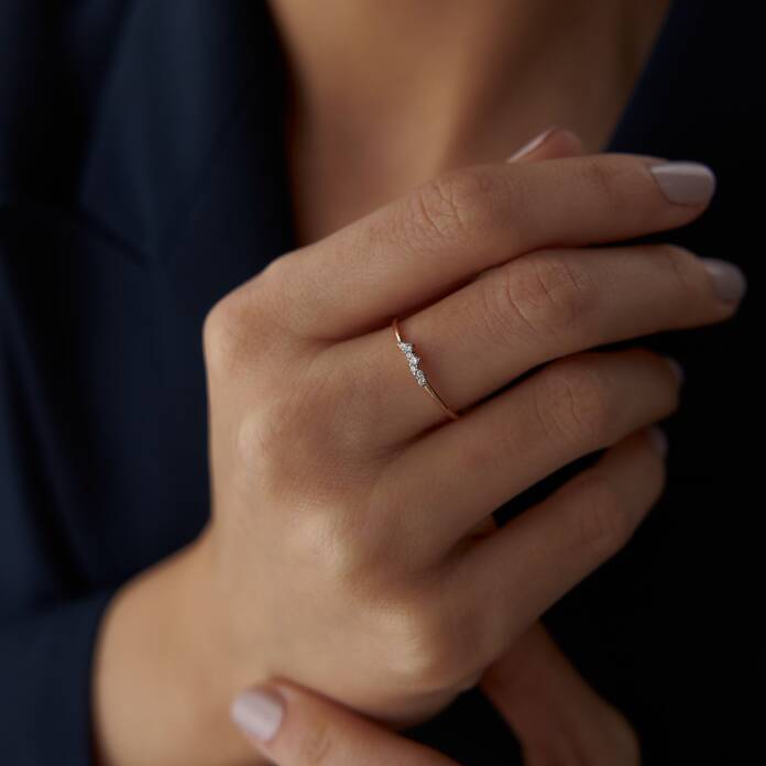 0.18 Ct Pırlanta Leaf Yüzük - 2