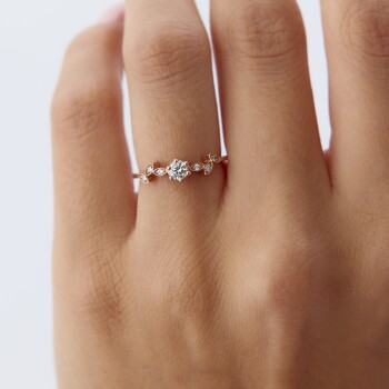 0.18 Ct Pırlanta Leaf Yüzük - 3