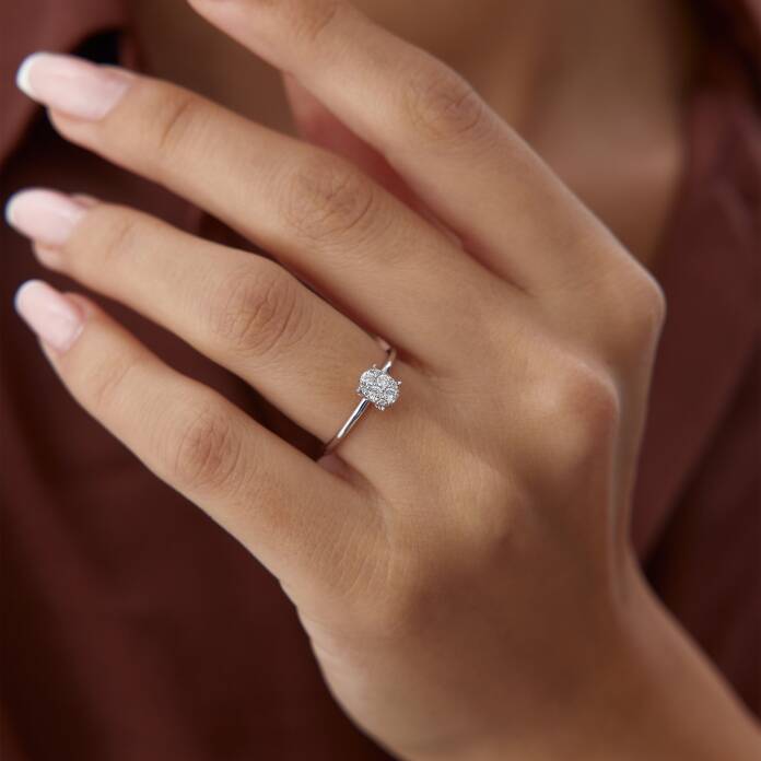 0.18 Ct Pırlanta Oval Yüzük - 2