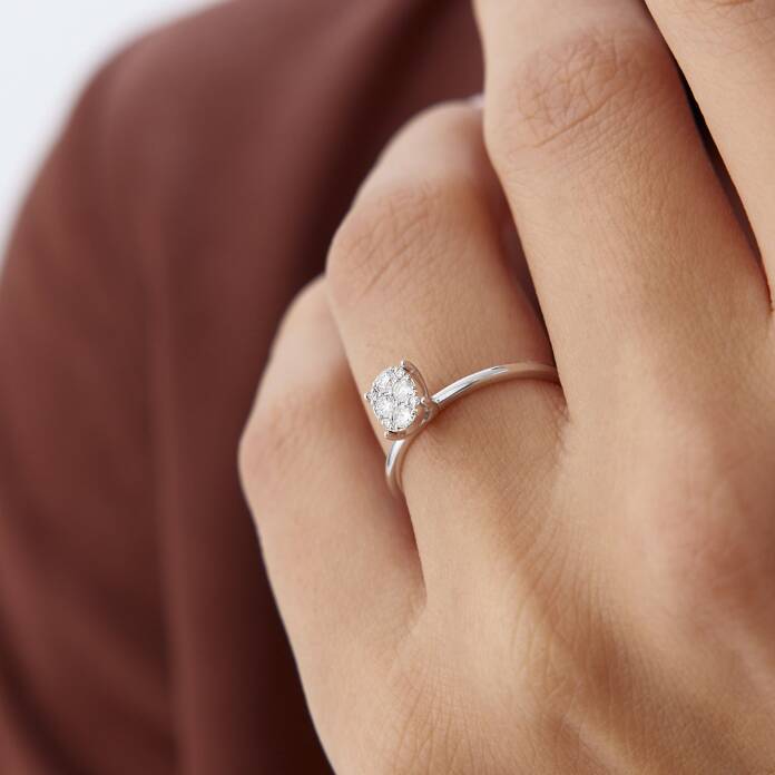 0.18 Ct Pırlanta Oval Yüzük - 3