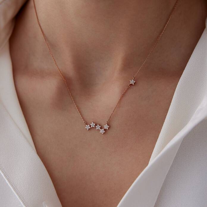 0.19 Ct Pırlanta Yıldız Seli Kolye - 1