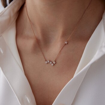 0.19 Ct Pırlanta Yıldız Seli Kolye - 2