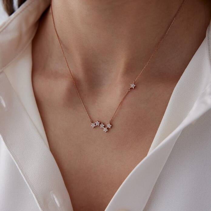 0.19 Ct Pırlanta Yıldız Seli Kolye - 2