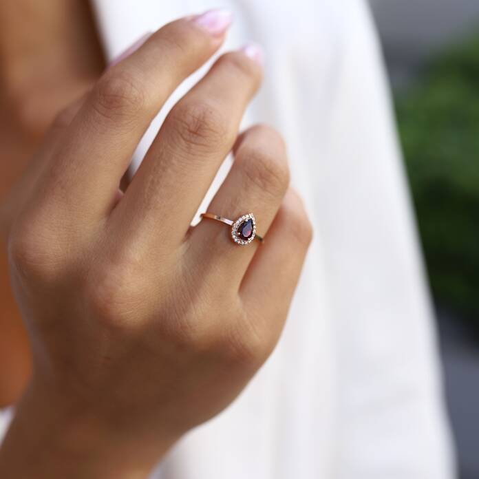 0.21 Ct Pırlanta Turmalin Yüzük - 1