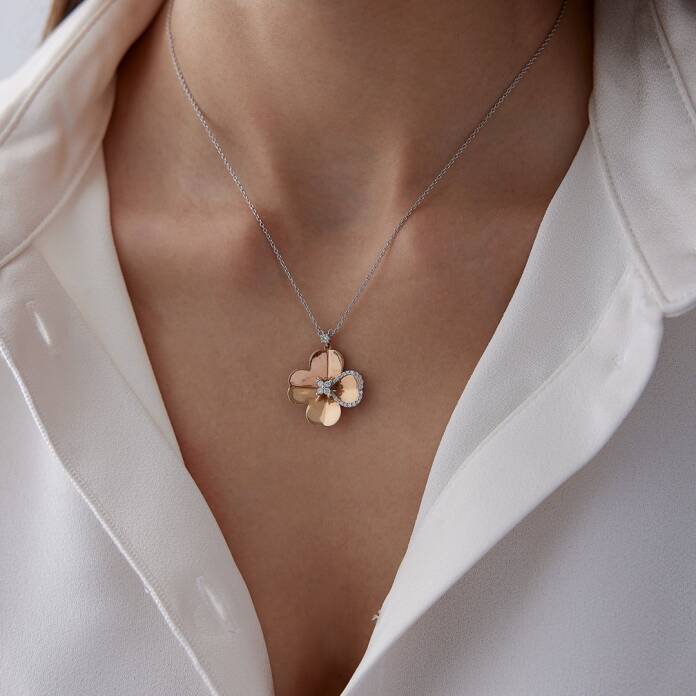0.24 Ct Pırlanta Yonca Kolye - 1