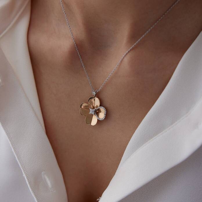 0.24 Ct Pırlanta Yonca Kolye - 2