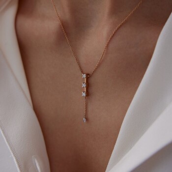 0.25 Ct Pırlanta Tria Kolye - 2