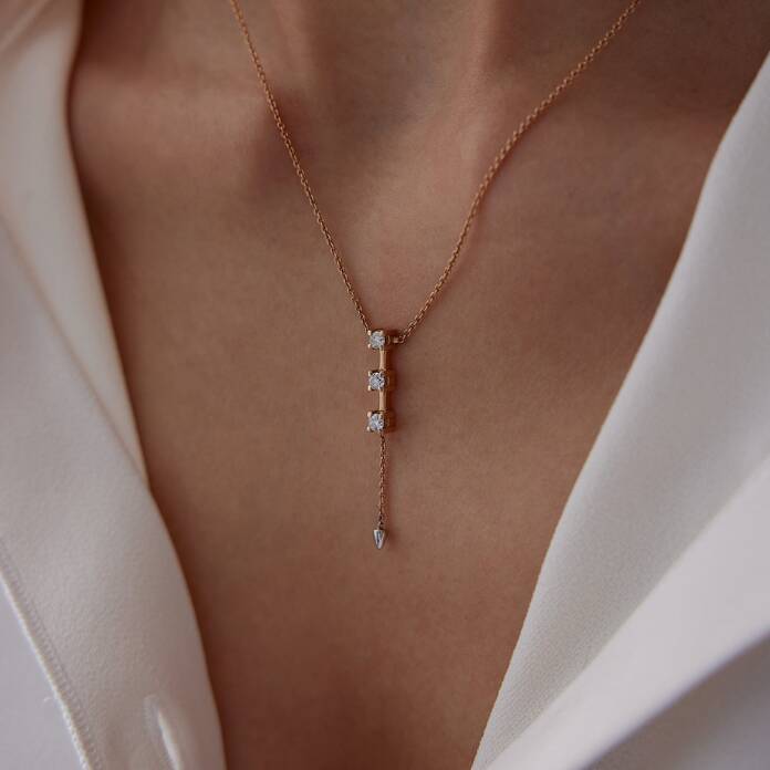 0.25 Ct Pırlanta Tria Kolye - 2