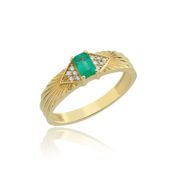 0.27 Ct Zümrüt Troy Pırlanta Yüzük - 2