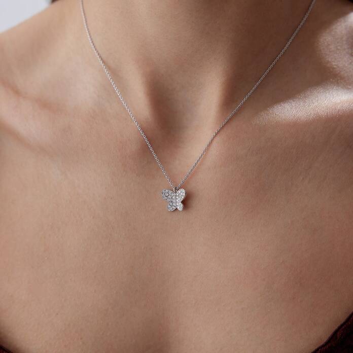 0.28 Ct Pırlanta Kelebek Kolye - 1