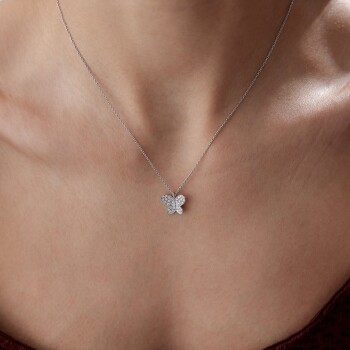 0.28 Ct Pırlanta Kelebek Kolye - 2