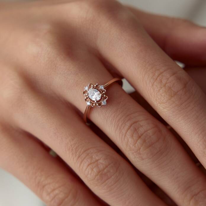 0.30 Ct Pırlanta Oval Taşlı Yüzük - 2