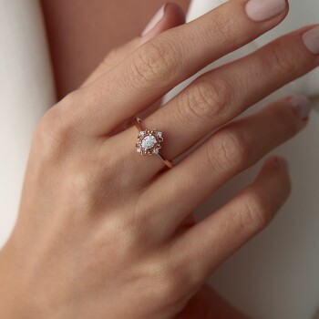 0.30 Ct Pırlanta Oval Taşlı Yüzük - 3