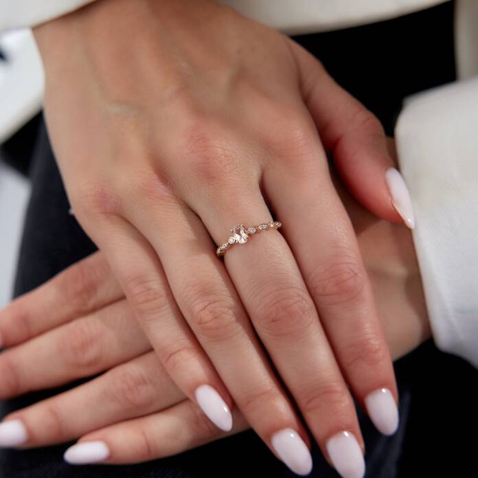 0.37 Ct Pırlanta Morganite Yüzük - 2