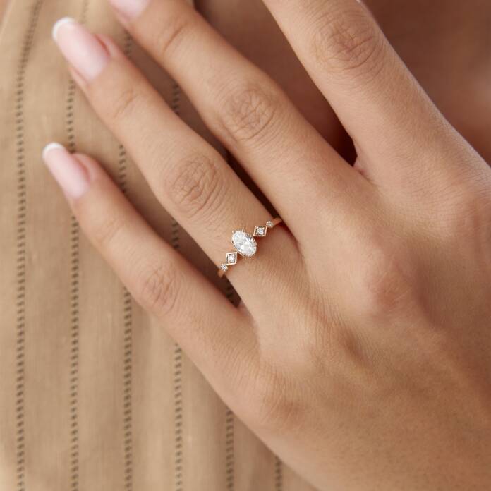 0.40 Ct Pırlanta Oval Tasarım Yüzük - 2