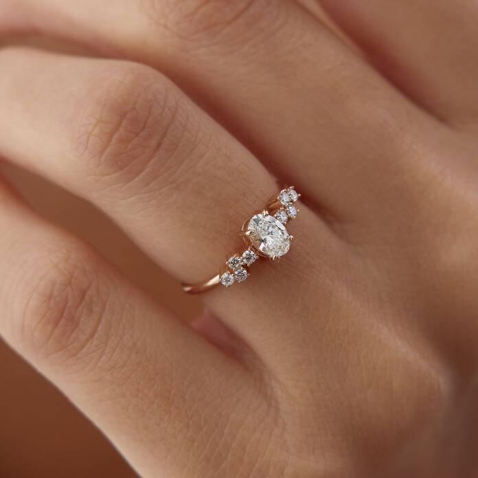 0.40 Ct Pırlanta Queen Oval Yüzük - 3