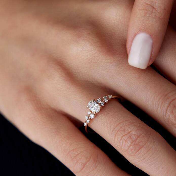 0.44 Ct HRD Serfikalı Pırlanta Louvre Oval Yüzük - 2