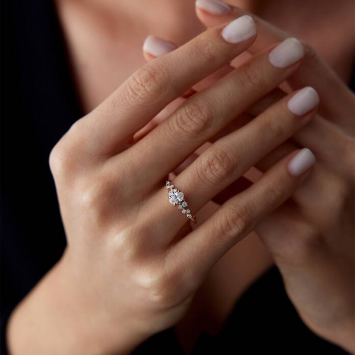 0.44 Ct HRD Serfikalı Pırlanta Louvre Oval Yüzük - 3