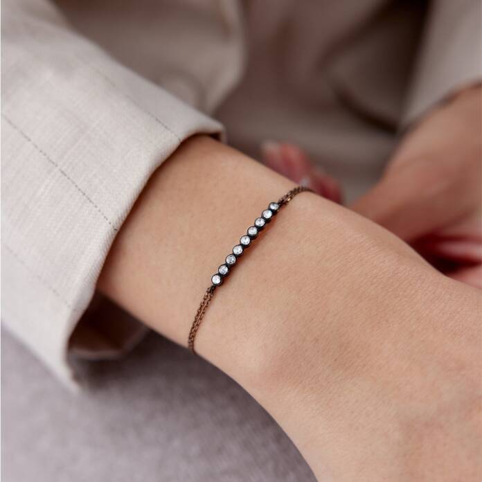 0.45 Ct Elmas Dokuz Taşlı Line Bileklik - 1