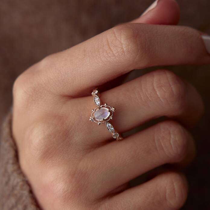 0.48 Ct Pırlanta Ay Taşı Yüzük - 2