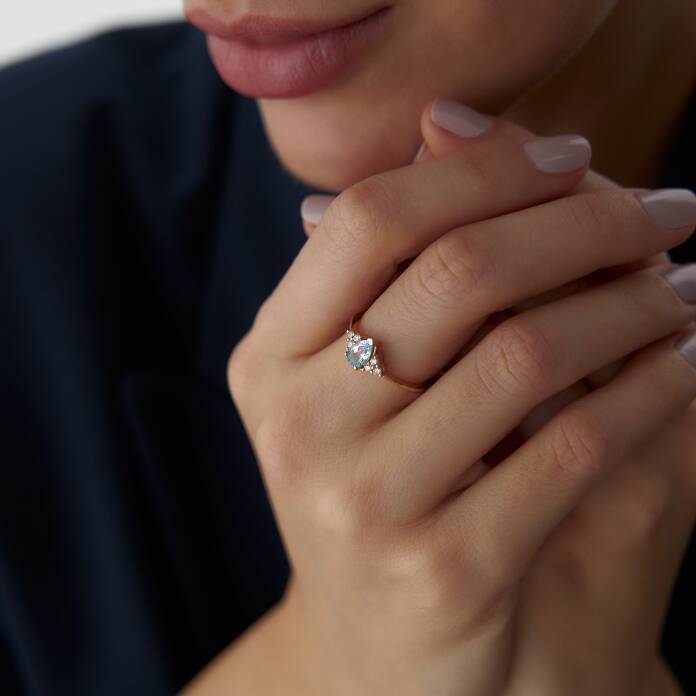 0.50 Ct Pırlanta Aqua Yüzük - 3