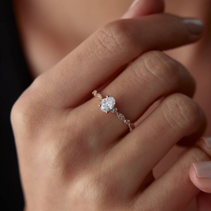 0.65 Ct Oval Pırlanta Yüzük - 2