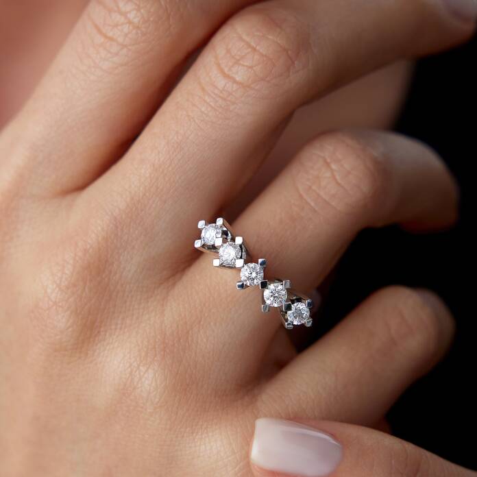 0.75 Ct Pırlanta Beştaş Yüzük - 1