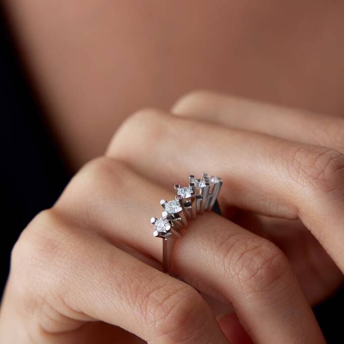 0.75 Ct Pırlanta Beştaş Yüzük - 3