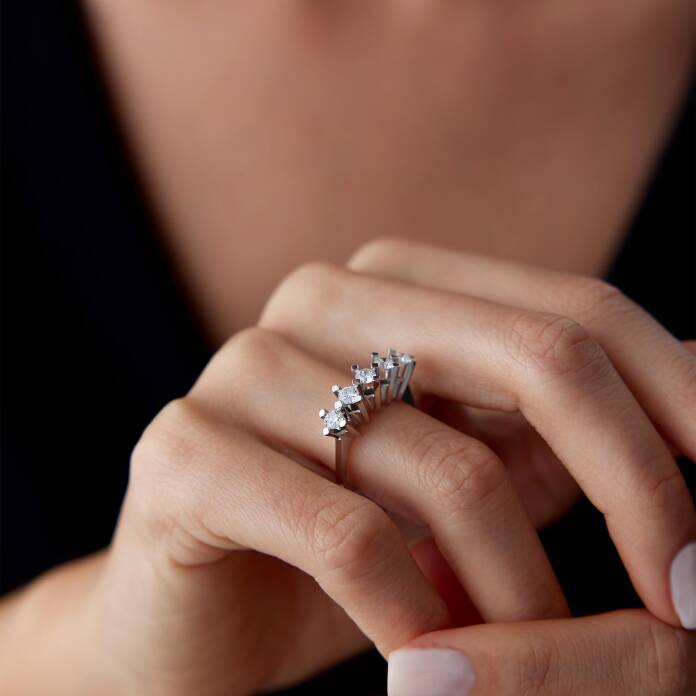 0.75 Ct Pırlanta Beştaş Yüzük - 4