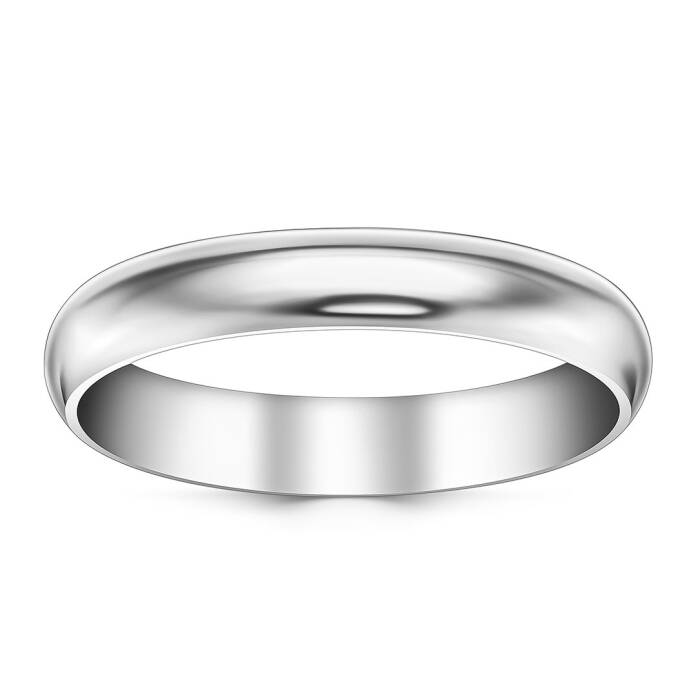 4 mm Bombe Erkek Platin Alyans - 1