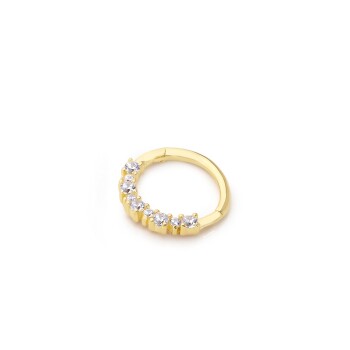 8.0 mm Büyük Küçük Beyaz Taşlı Helix Piercing - 1