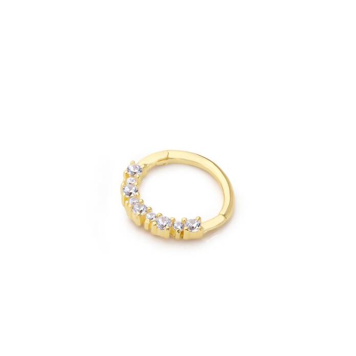 8.0 mm Büyük Küçük Beyaz Taşlı Helix Piercing - 1