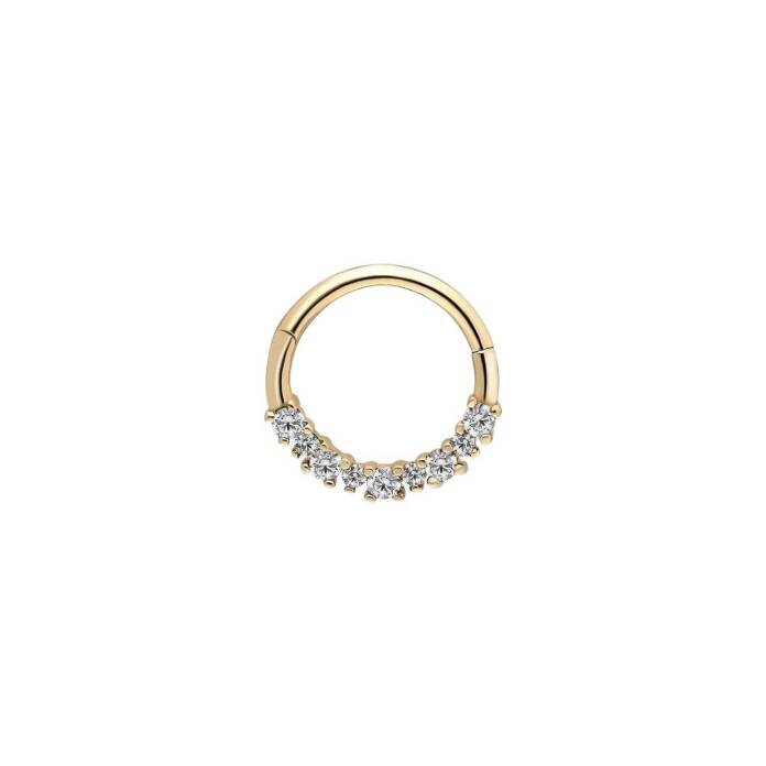 8.0 mm Büyük Küçük Beyaz Taşlı Helix Piercing - 2