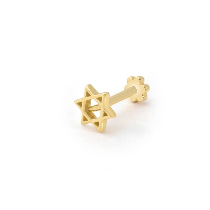 Altı Köşeli Yıldız Tragus Piercing - 1
