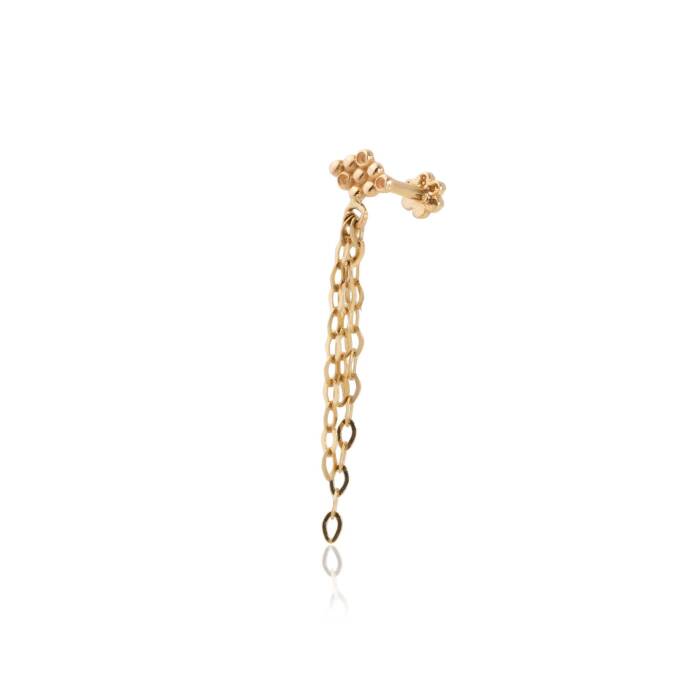 Altı Top Ucunda Sallantılı Zincir Tragus Piercing - 1