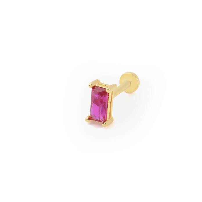 Baget Kırmızı Taş Tragus Piercing - 1