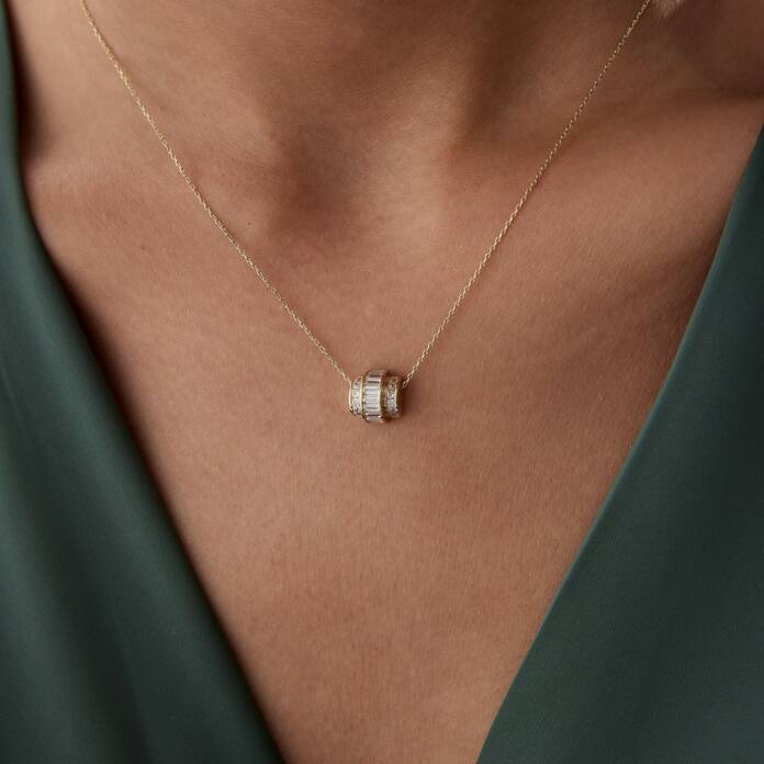 Baget Taşlı Kubbe Kolye - 1