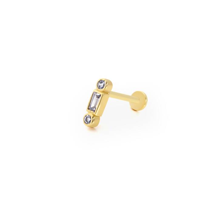 Baget Taşlı Tasarım Tragus Piercing - 1