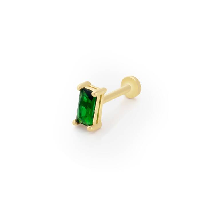 Baget Yeşil Taş Tragus Piercing - 1